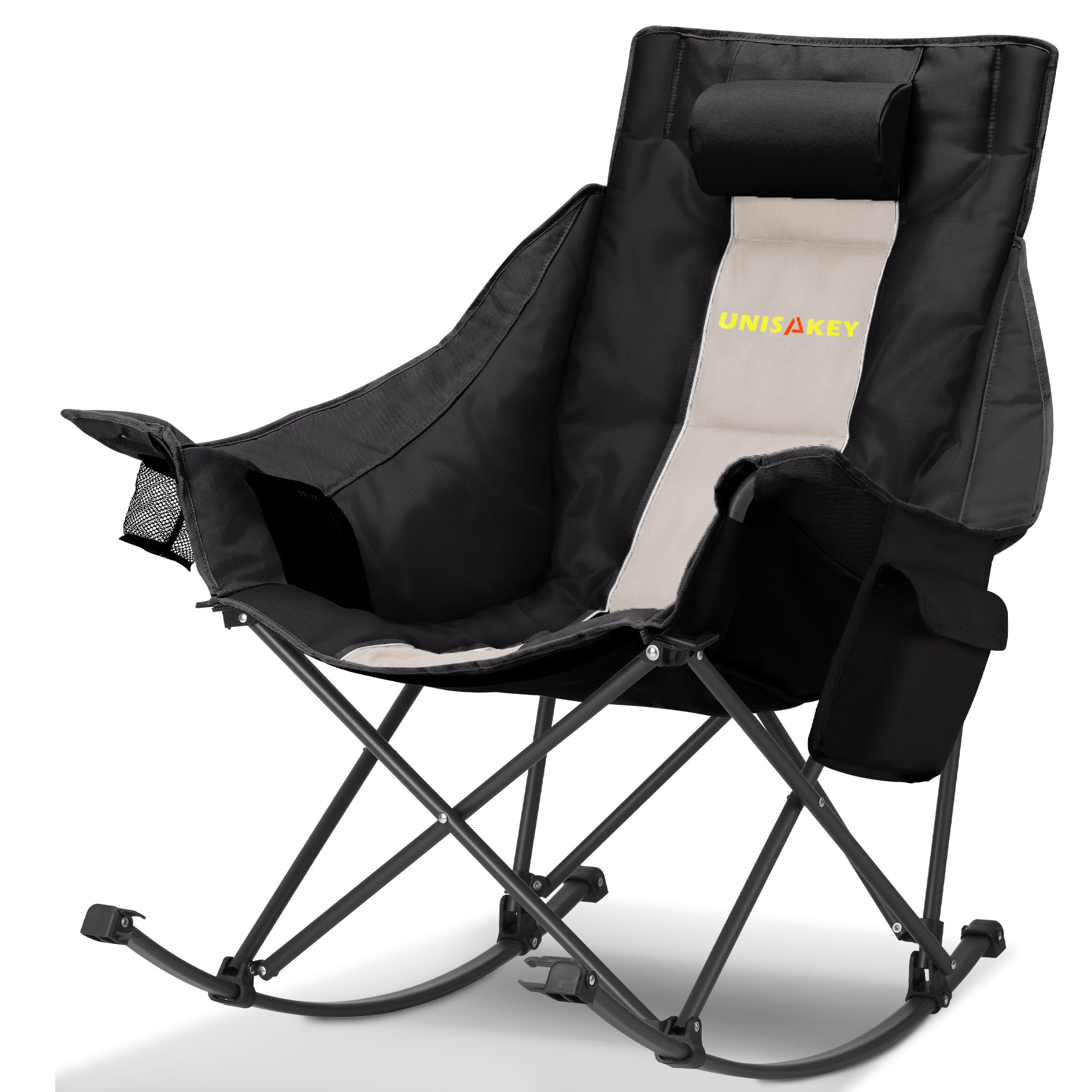 Unisakey oversized rocking chair with carry bag: take anywhere on trips.