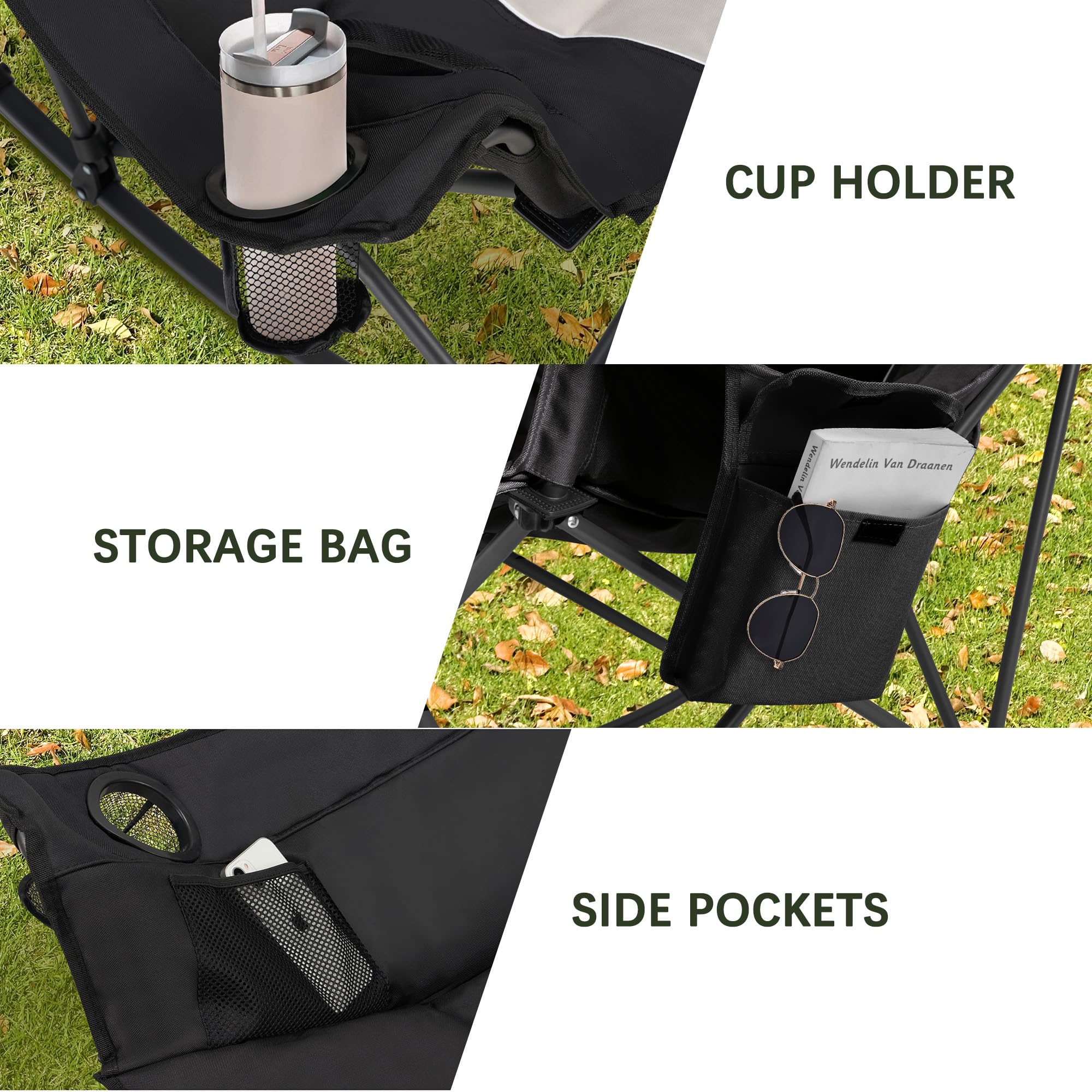 Unisakey oversized rocking chair lightweight: under 13 lbs for portability.