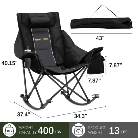 Unisakey oversized chair shows side pockets ideal for phones and snacks.