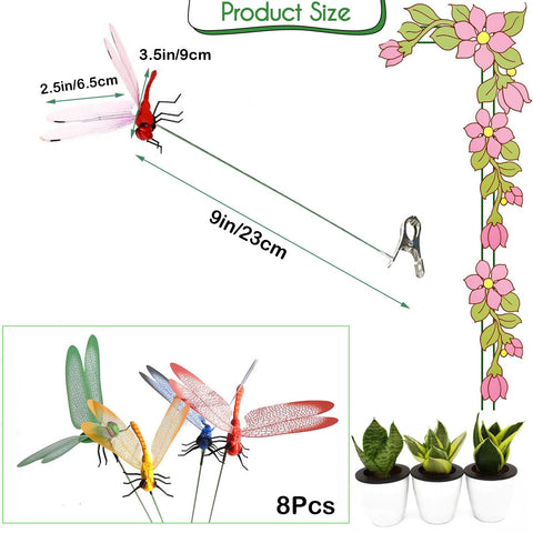 UnisonPet dragonfly clip blue second clip decorates balcony planters for lively outdoor spaces.