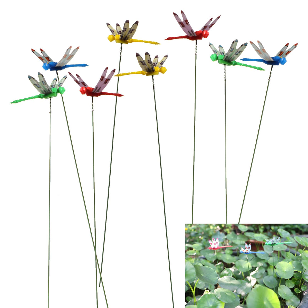 UnisonPet dragonfly garden stake in blue adds colorful, durable decor to outdoor spaces.