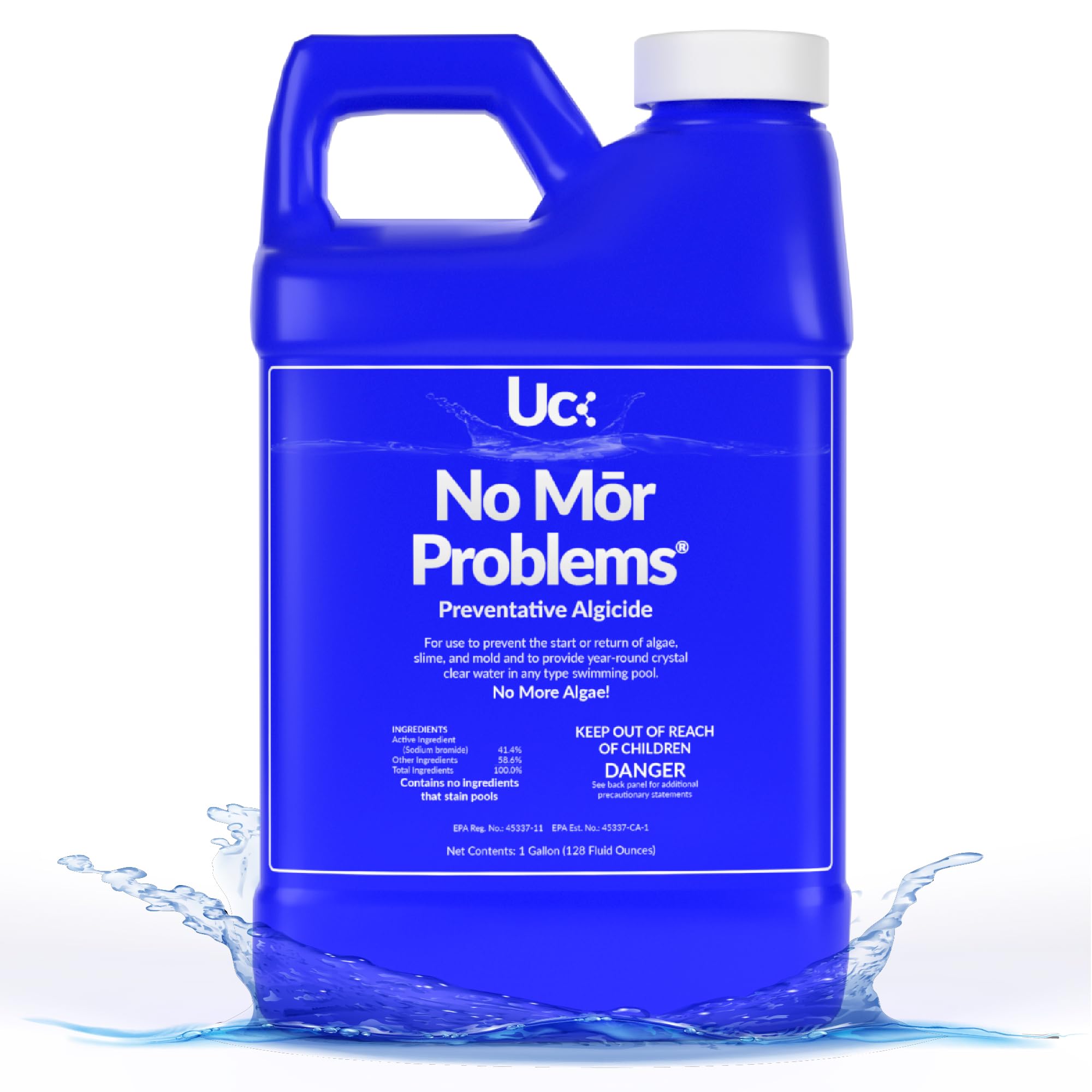 United Chemical No Mor Problems 1-gallon bottle for easy pool maintenance and algae prevention