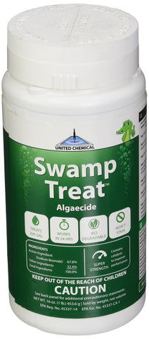 United Chemical Swamp Treat 1lb bottle ready to battle pool algae