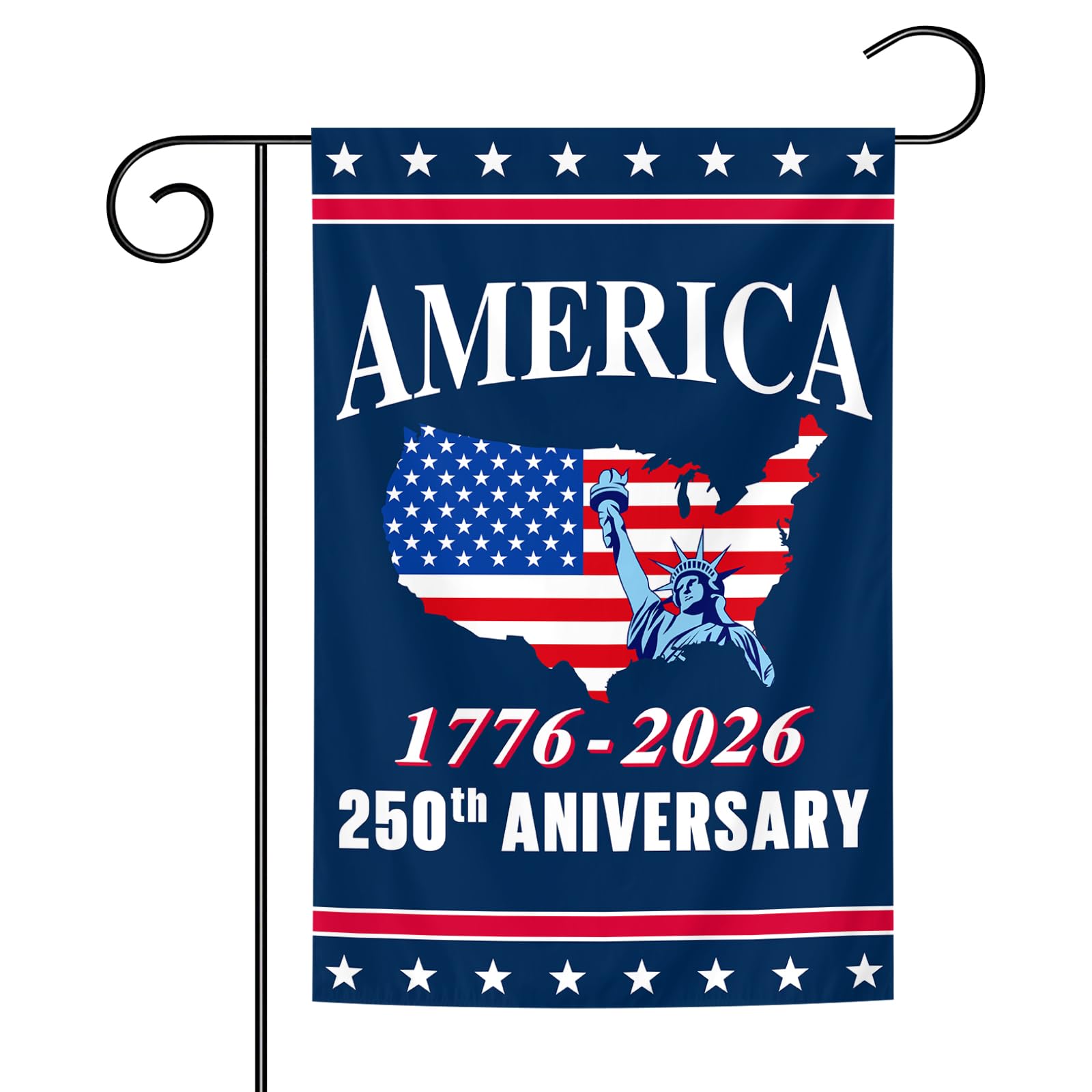 United States 250th Anniversary flag 12x18 double-sided, ideal for garden display