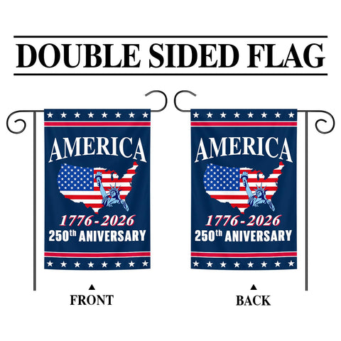 Slogans 250 Years of Freedom and Proud to Be American in bright print