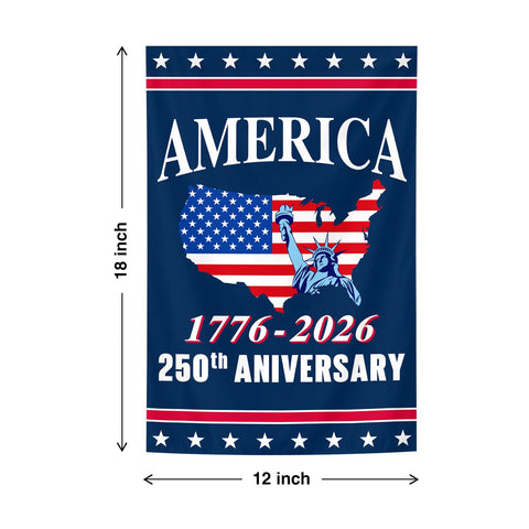Waving USA flag design on durable material for outdoor yard decor