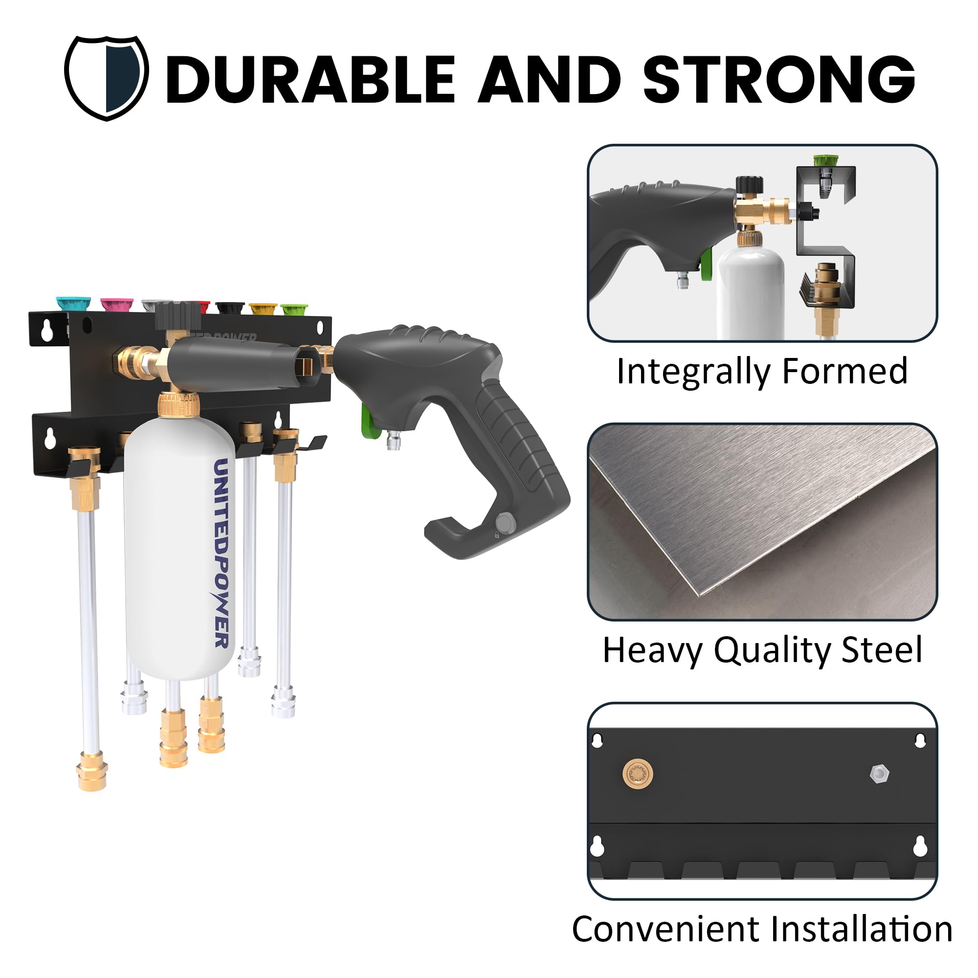UNITEDPOWER pressure washer wand storage neatly holds extensions