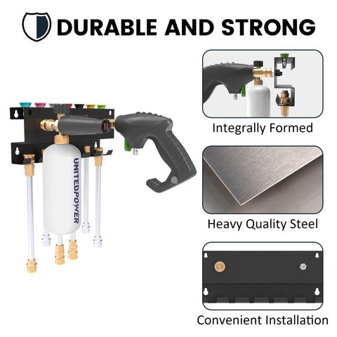 UNITEDPOWER pressure washer wand storage neatly holds extensions