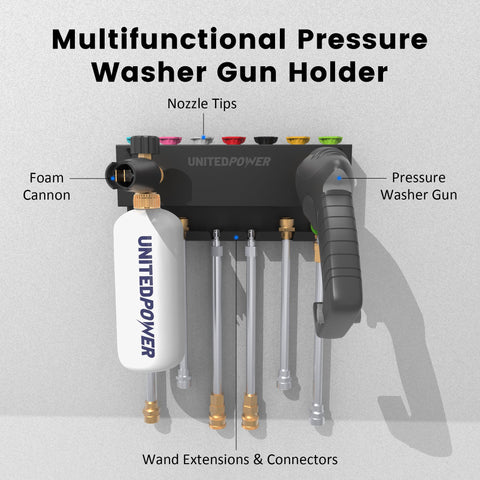 UNITEDPOWER tool storage rack for pressure washer tips keeps accessories organized