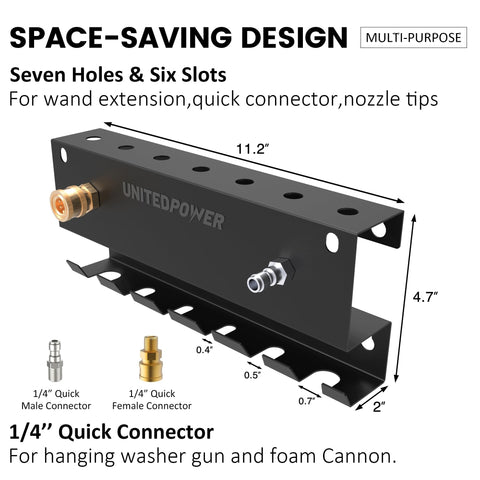 UNITEDPOWER wall mount foam cannon holder secured on wall