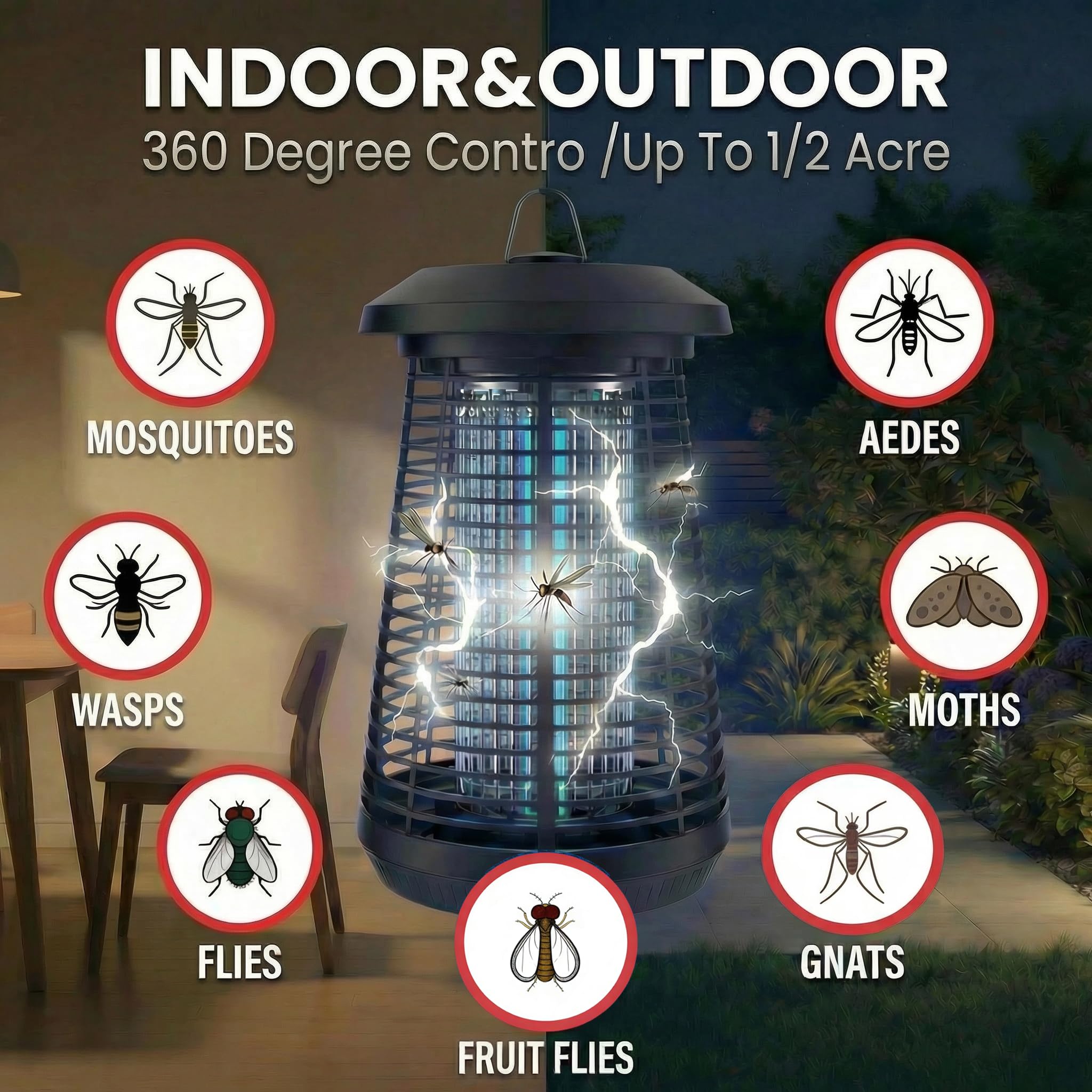 UnityPath Bug Zapper flame-retardant housing protects internal components