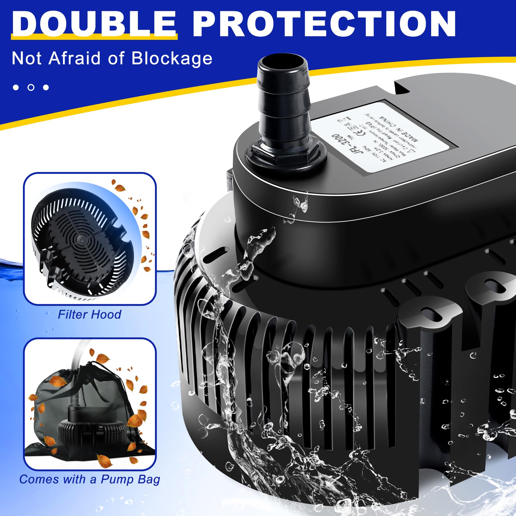 UniWater pool cover pump mesh bag with bottom filter guards debris.