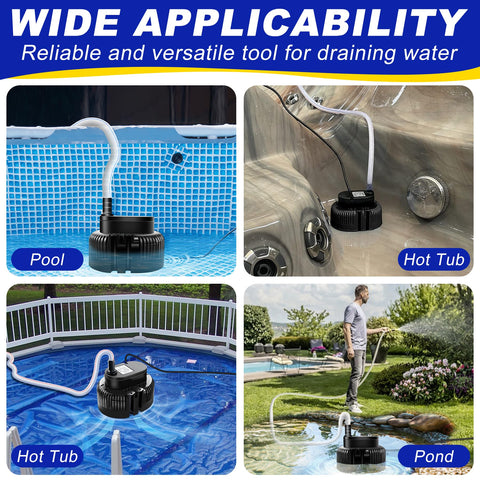 UniWater pool cover pump with 25ft cord ready for large areas.