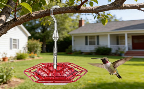 UNJUICE anti-bee ports attract hummingbirds with fewer garden pests.