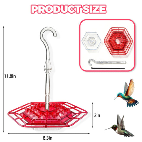 UNJUICE hummingbird feeder saucer design makes refilling quick and easy.