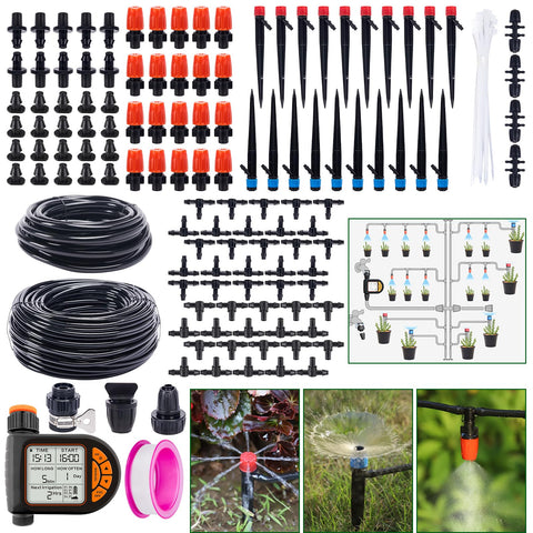 UNMOONY Automatic Drip Irrigation Kit with LCD timer enables precise scheduling for healthy plants.