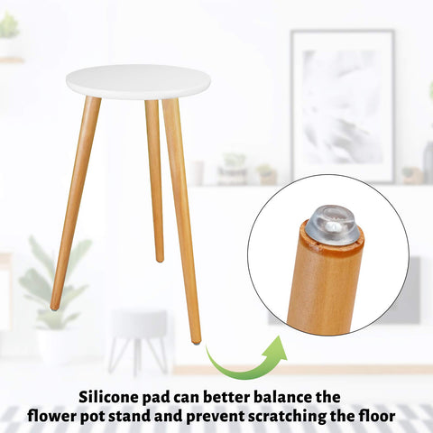 Uneedem lacquered wood plant stand provides durable finish.