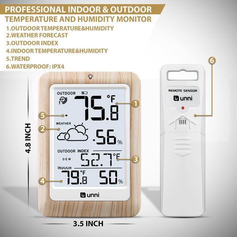 Unni battery-powered receiver supports multiple sensors for easy expansion.