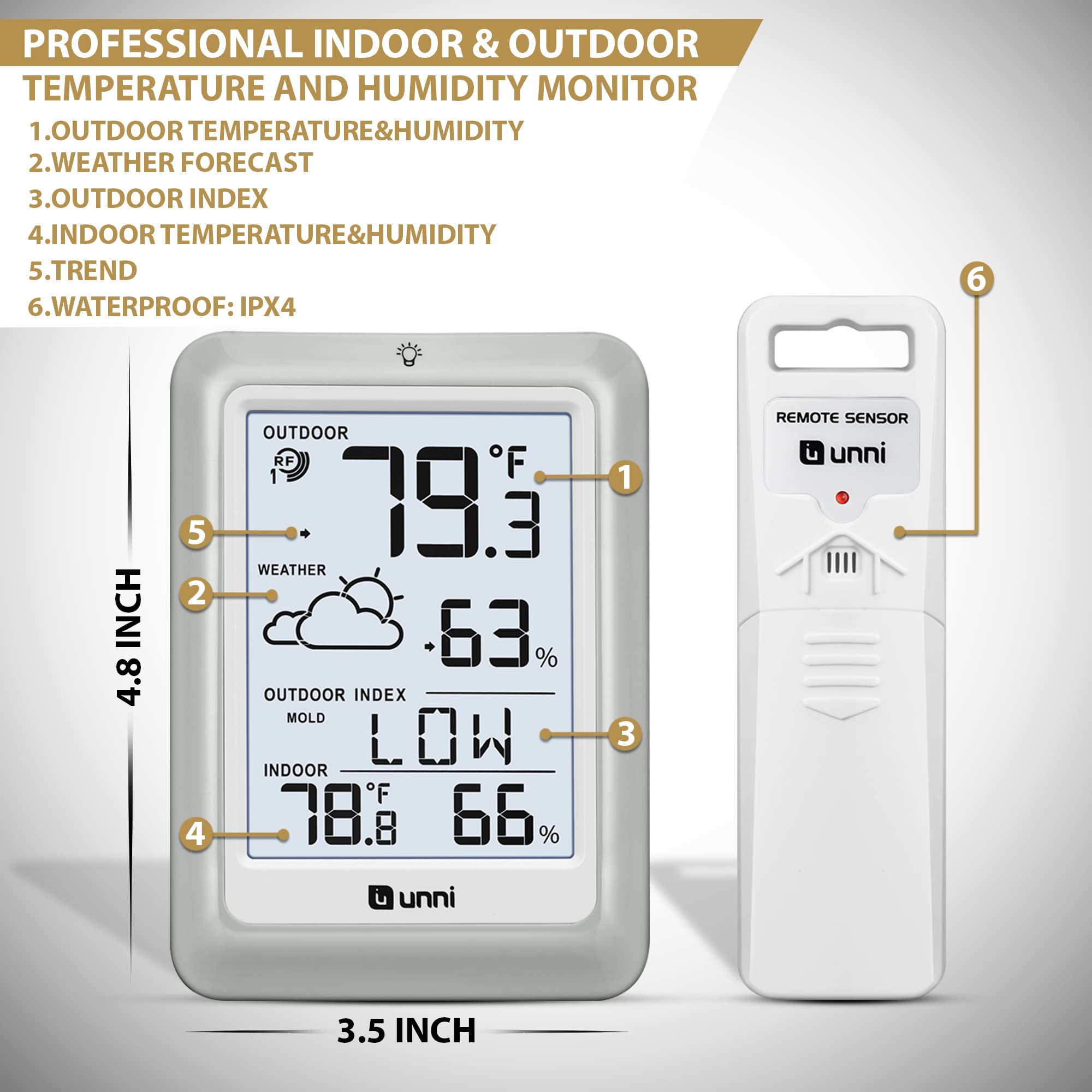 U UNNI multi-sensor capability supports monitoring multiple locations.