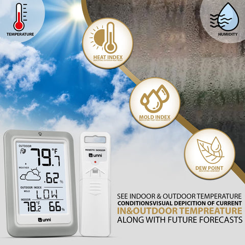U UNNI weather forecast view helps plan outdoor activities.
