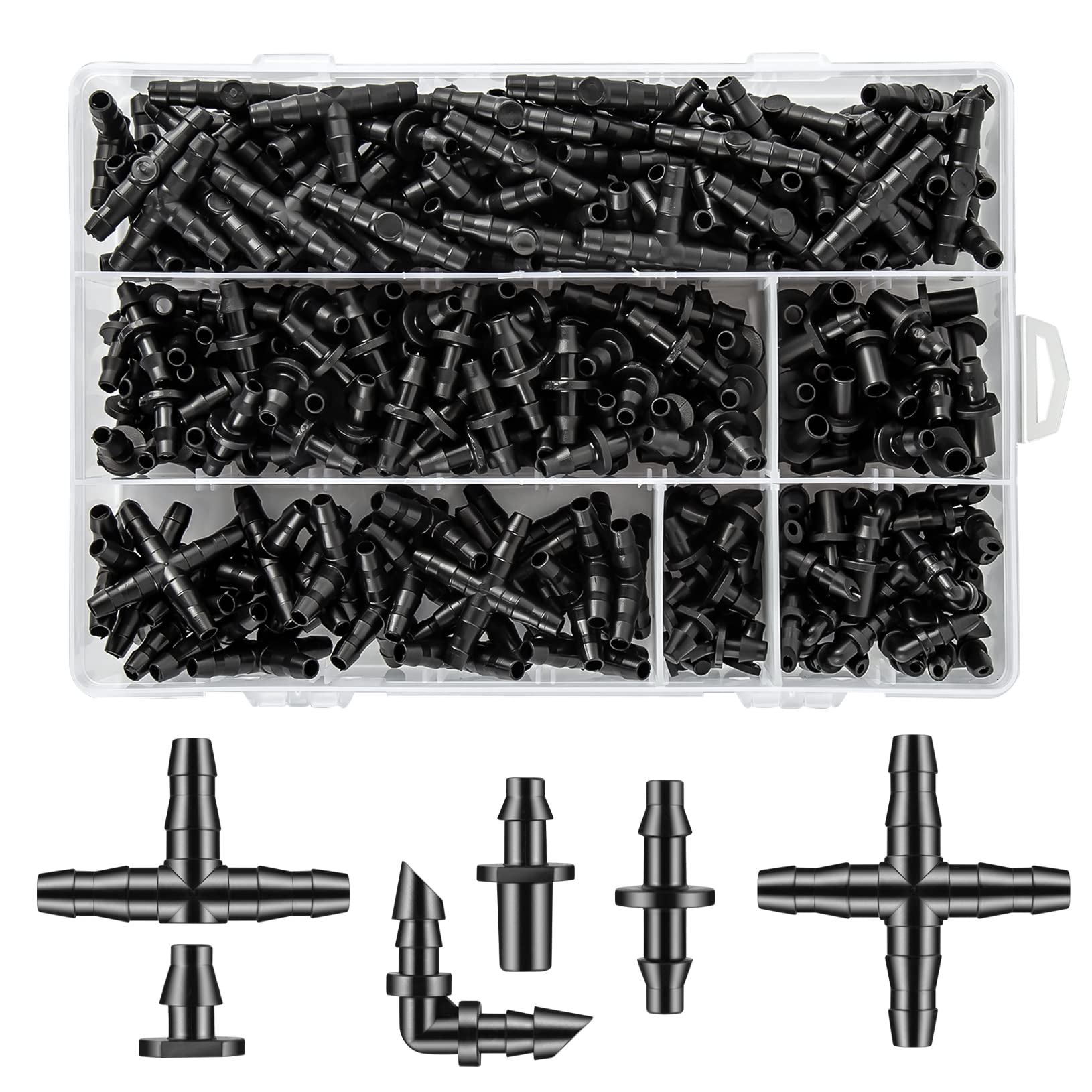 Unoutur drip fittings kit contents for versatile garden irrigation setup.