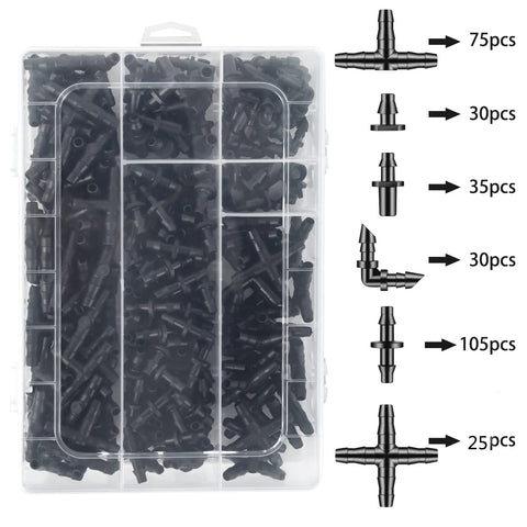 Unoutur oblique barbed 4-way connector expands watering options.