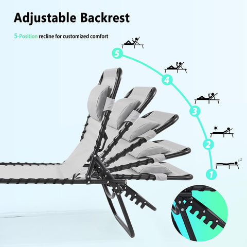 No-assembly Unovivy chair unfolds in seconds for easy relaxation.