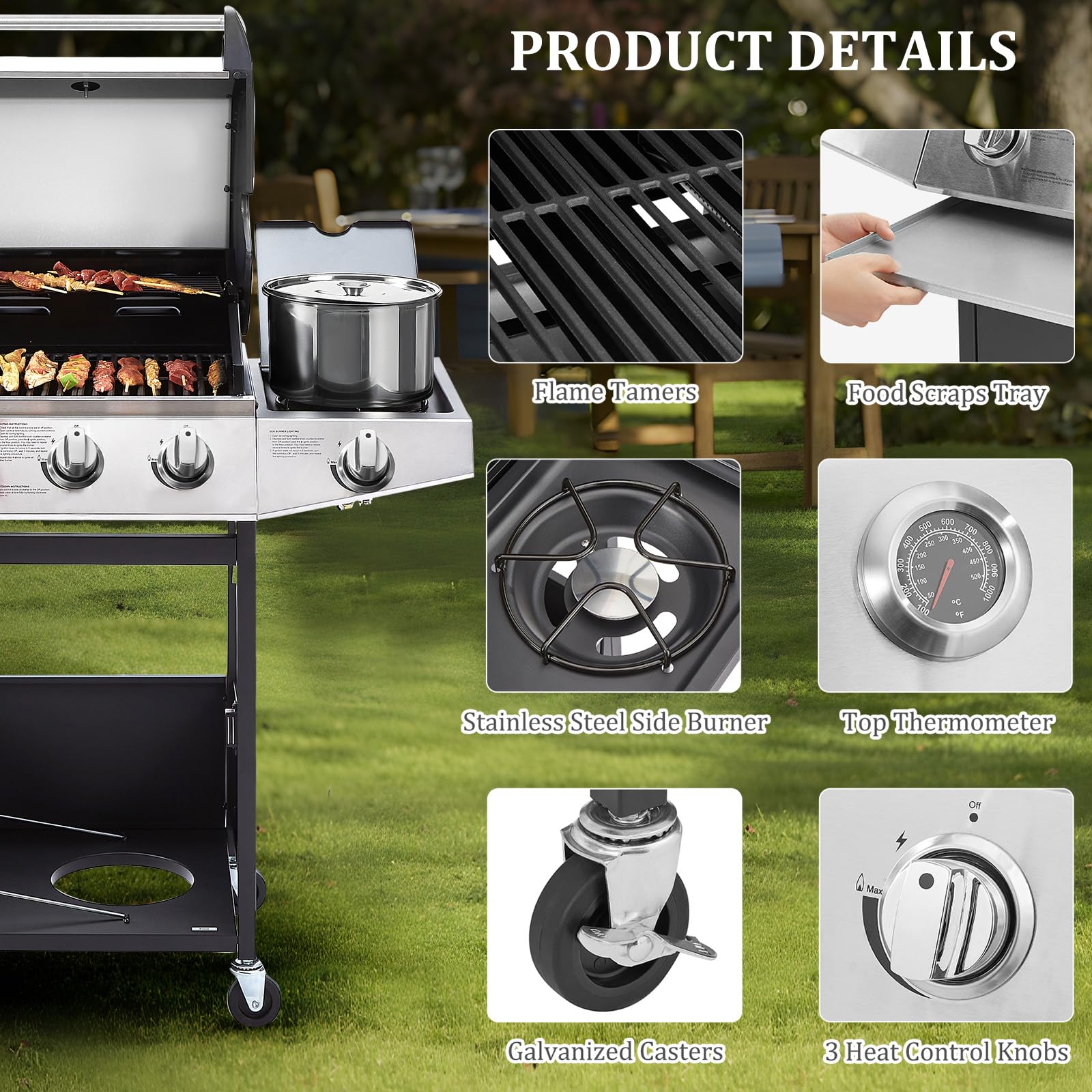 Unovivy side burner adds quick sauce or side dish outdoors.