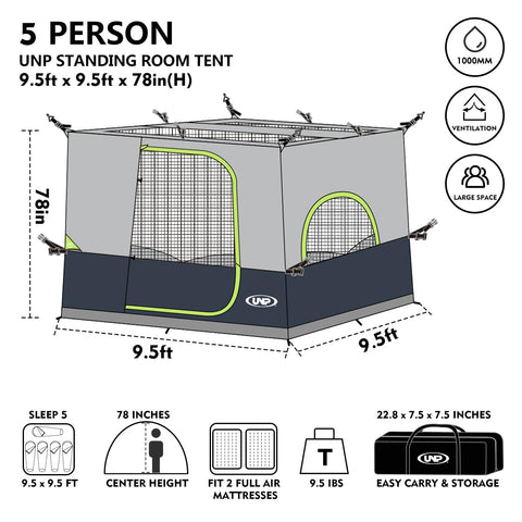 UNP camping cube sun and rain protection with UV shielding