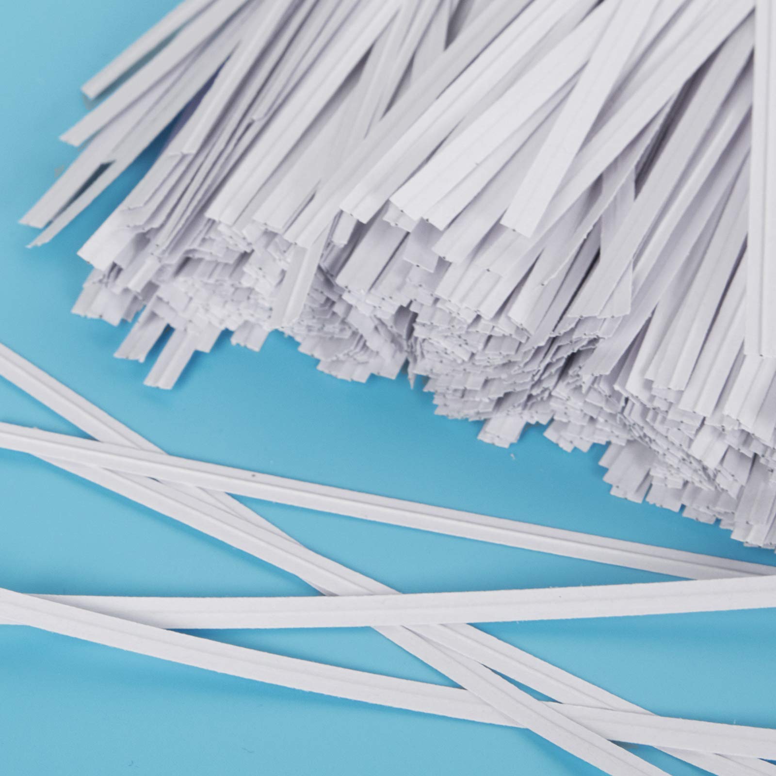 Unves 1000 pack white paper twist ties for long-lasting organization.