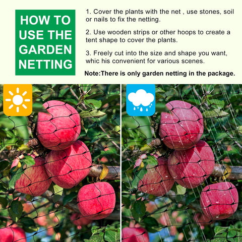 Netting cut to fit tomato or strawberry beds