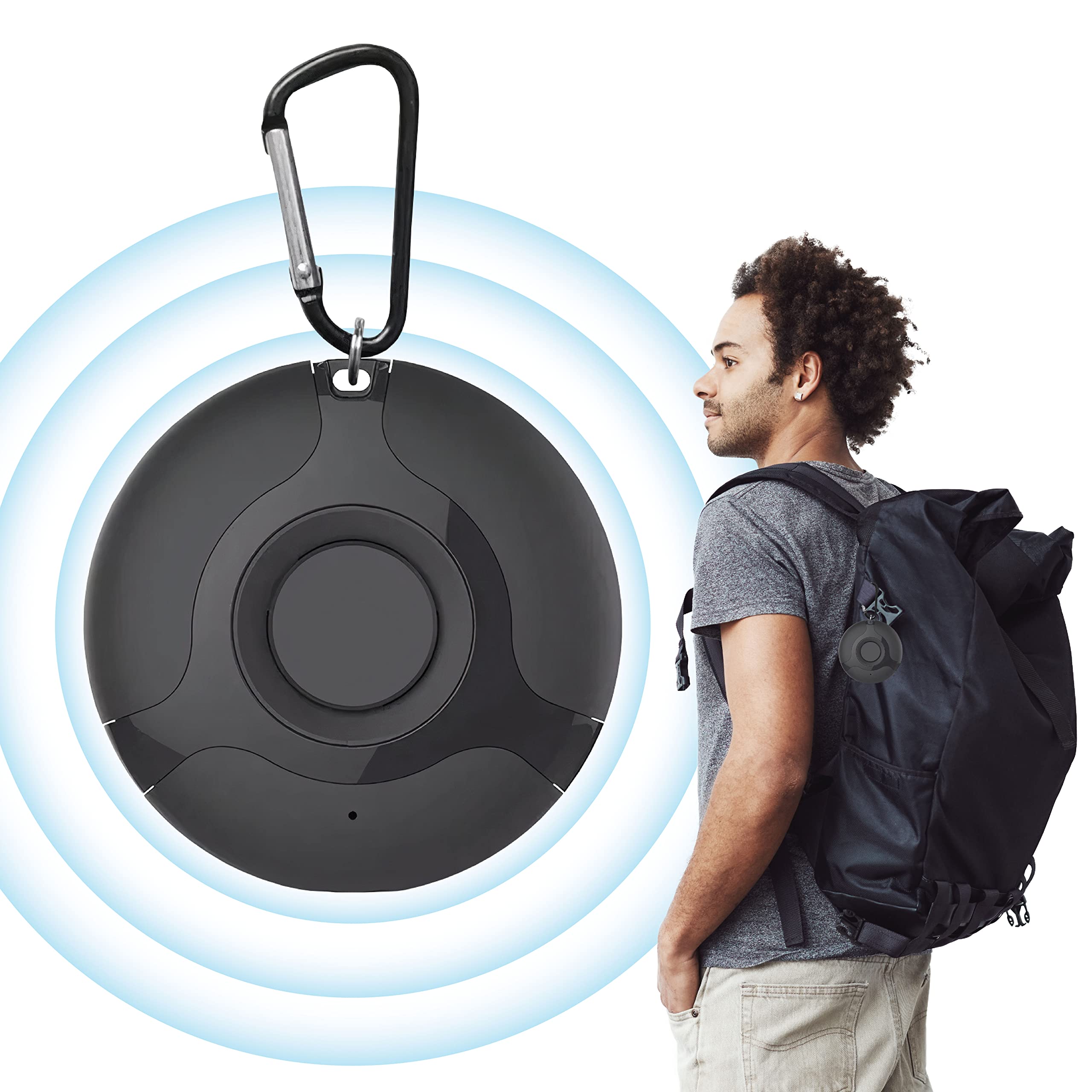 Unves Black Ultrasonic Tick & Flea Repeller main view for versatile indoor and outdoor protection.