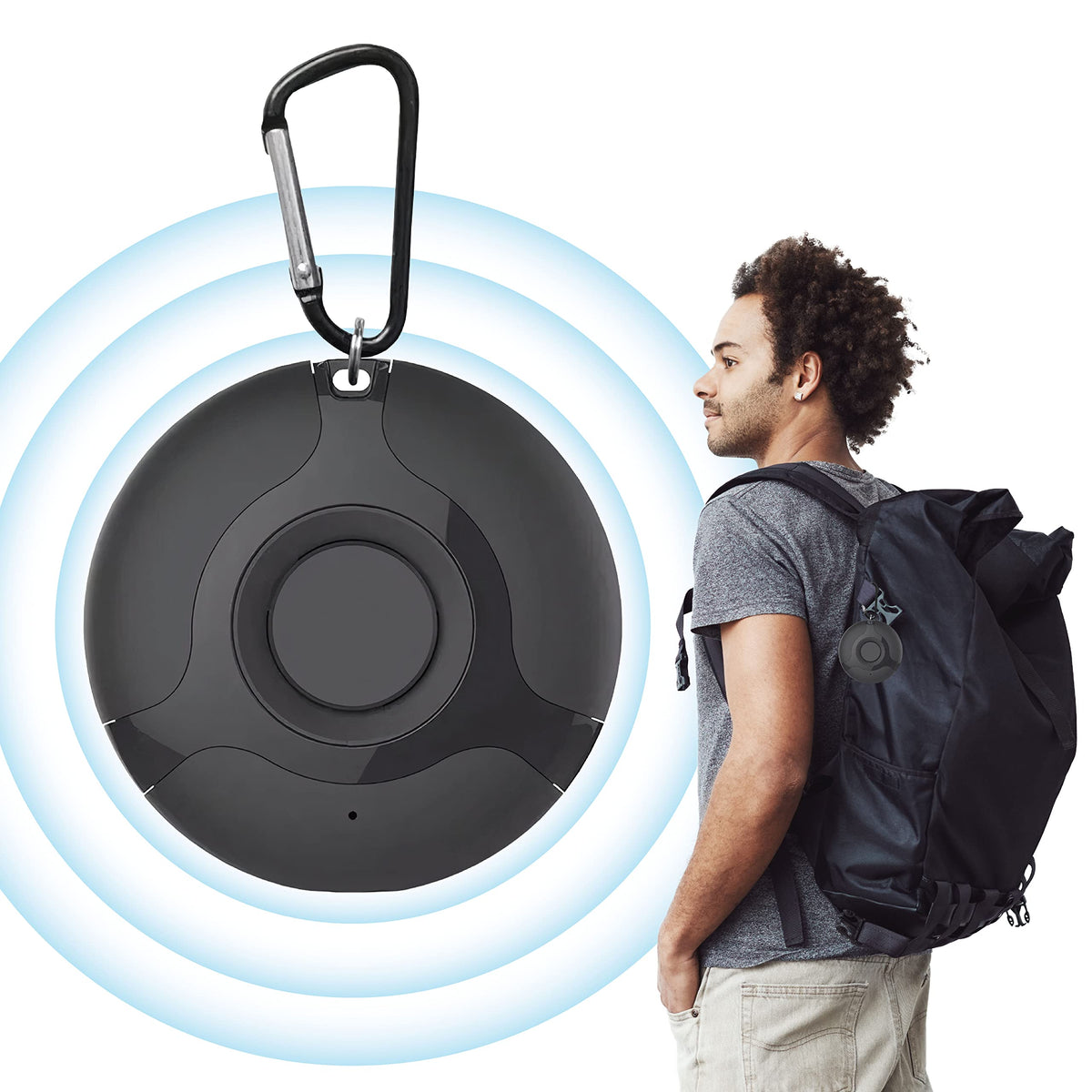 Unves Black Ultrasonic Tick & Flea Repeller main view for versatile indoor and outdoor protection.