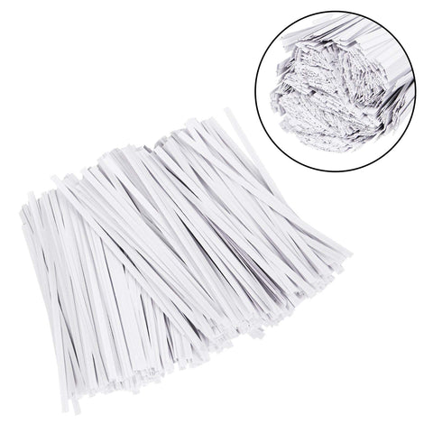Bread storage with Unves white paper twist ties for closed, organized bags.
