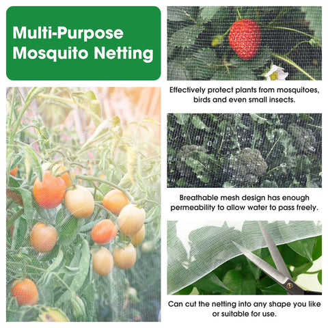 Unves DIY-cut-to-size garden net allows flexible covering for odd shapes