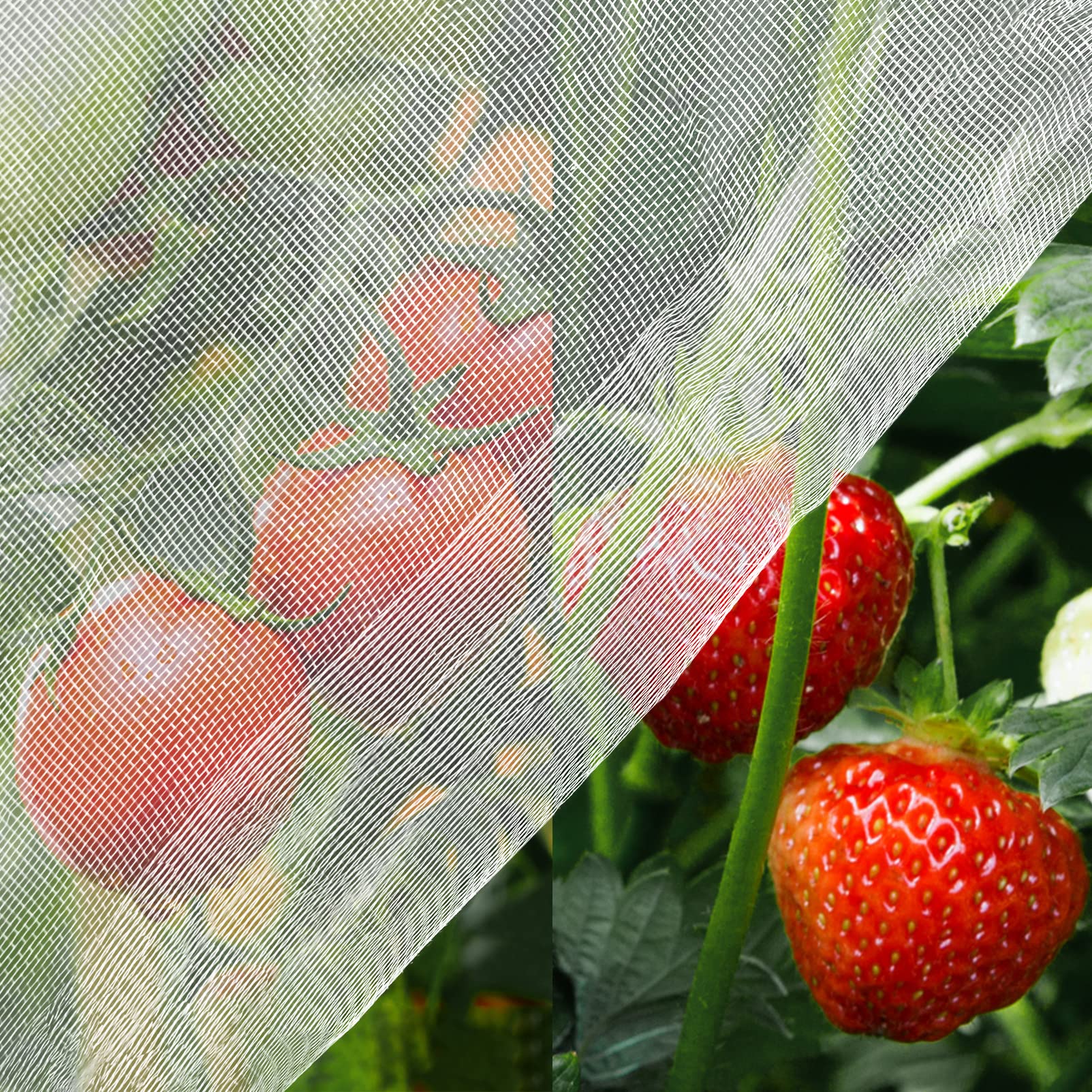 Unves garden netting mosquito-bird netting protects vegetables while staying transparent for inspection