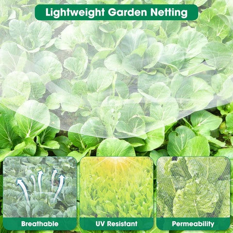 Unves mosquito net ultra mesh draped over plants for lightweight pest protection.