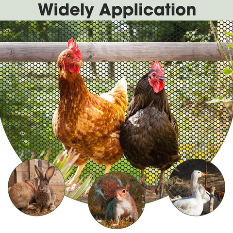 Unves plastic fence for poultry demonstrates versatile coverage for pens and gardens