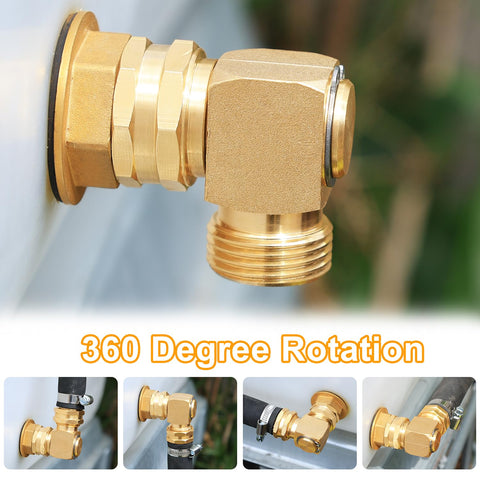 UNWAVER brass elbow with 3/4 inch GHT threads for easy installation and compatibility.