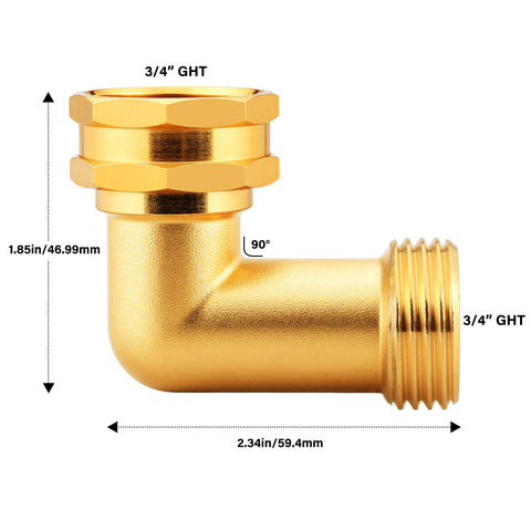 UNWAVER brass elbow adapter for 3/4-inch GHT outdoor fittings