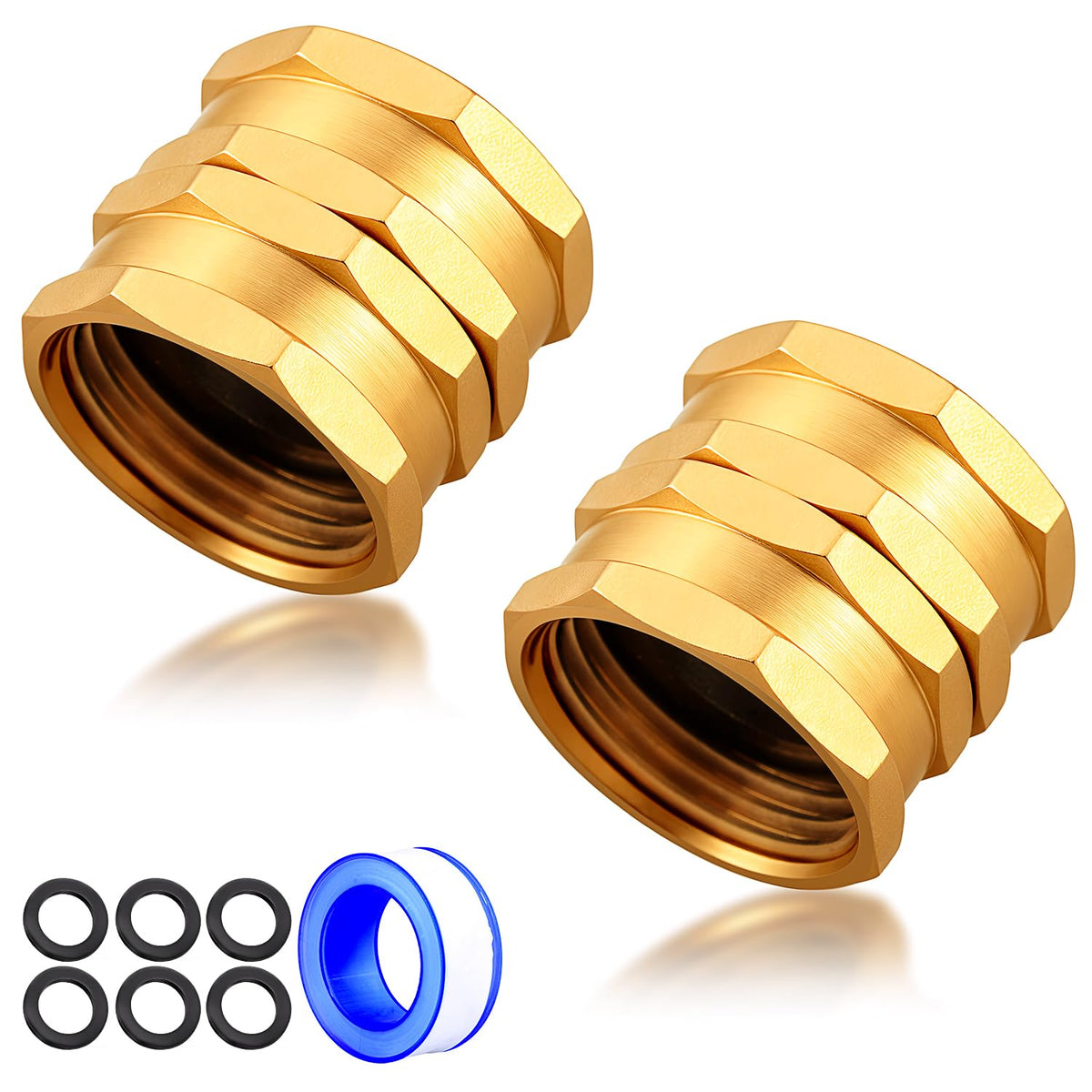 UNWAVER brass double-female swivel connector for secure hose connections