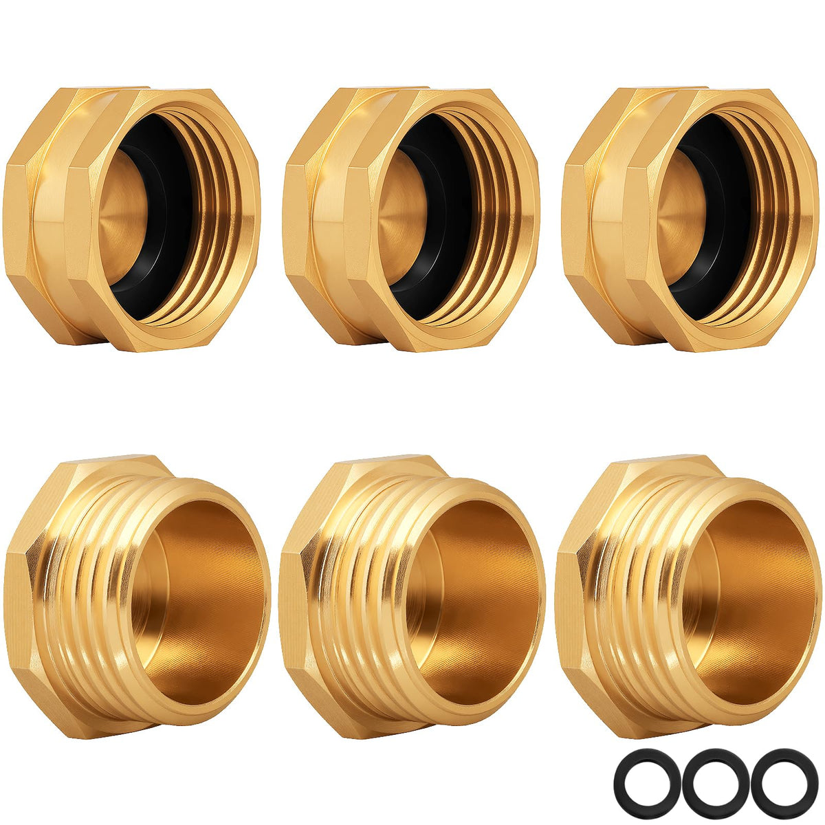 UNWAVER brass end cap with washer seals outdoor faucet against leaks