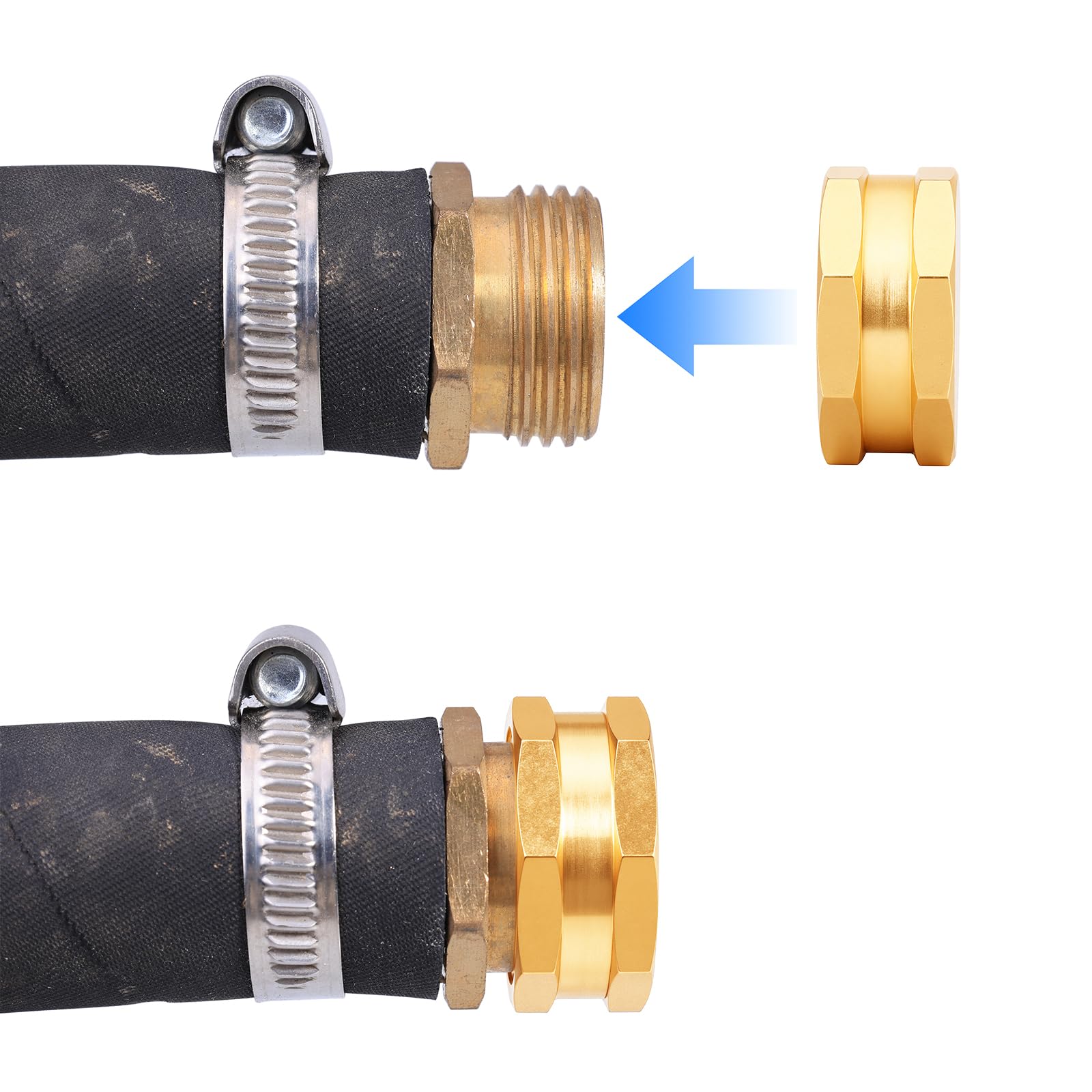 UNWAVER 3/4 GHT brass plugs with threads fit hoses