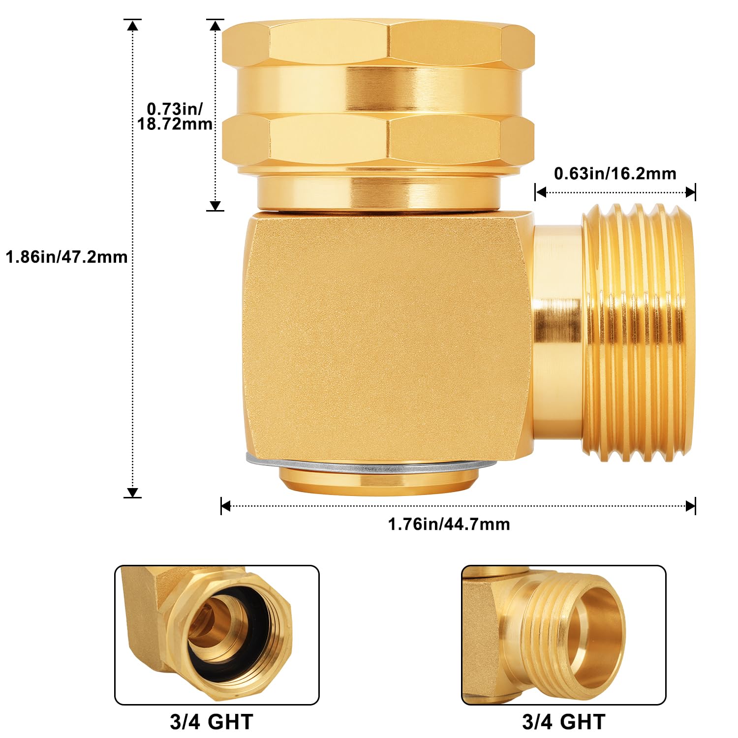 UNWAVER brass garden hose connector offers durable, long lasting performance for outdoor use.
