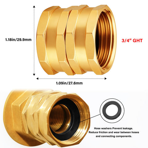 UNWAVER brass adapter with included washers for leak prevention