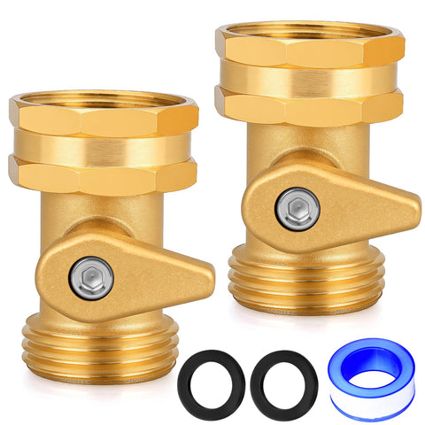 UNWAVER garden hose shut-off valve brass connector 2-pack for precise water control.