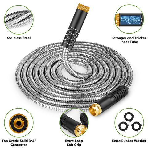 Unywarse steel hose with no kink design ensures smooth water flow
