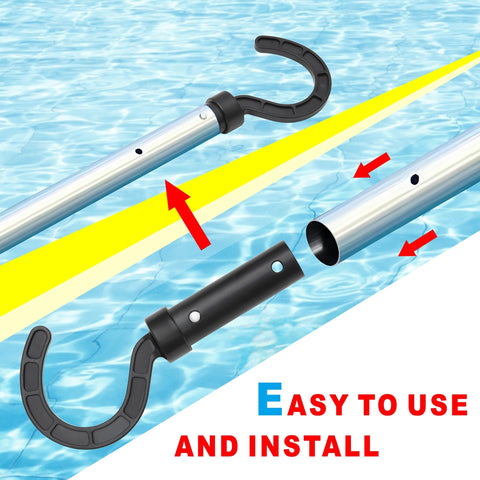 Durable ABS hook provides water resistance for long-lasting pool accessory use.