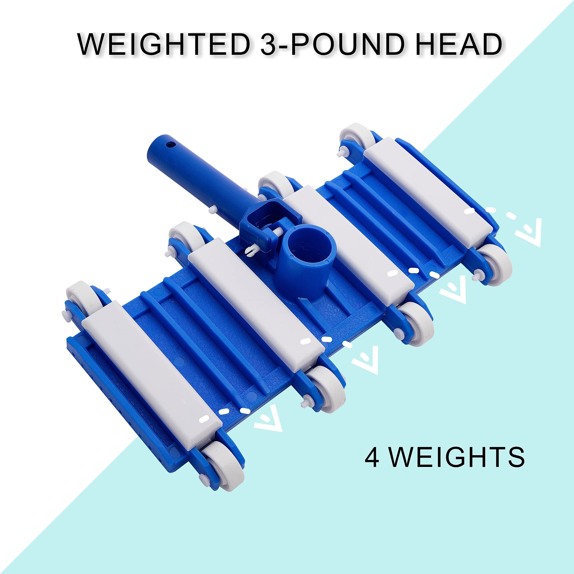 Uoark heavy-duty pool head with four weighted plates for debris pickup.