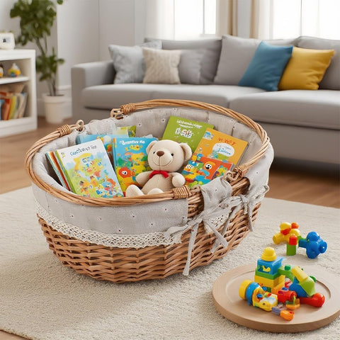 UoeRing basket with two movable handles ready for transport on family outings.